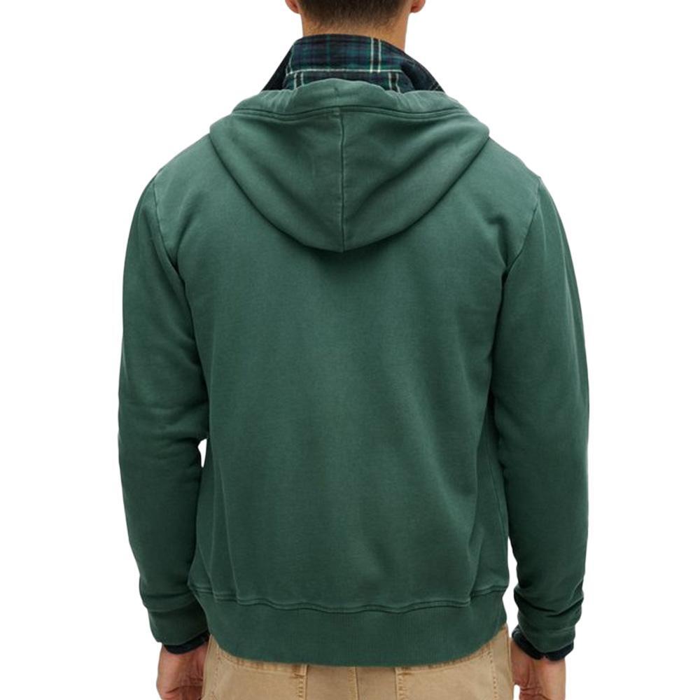 Superdry Essential Washed Ziphood Herren Hoodie Dunkelgrün 2/2