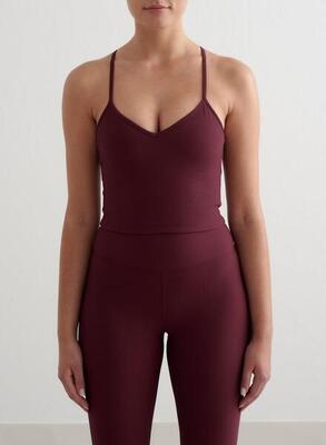 Damen Sport-BH Gerippt Schnelltrocknend Bralette Kirsche