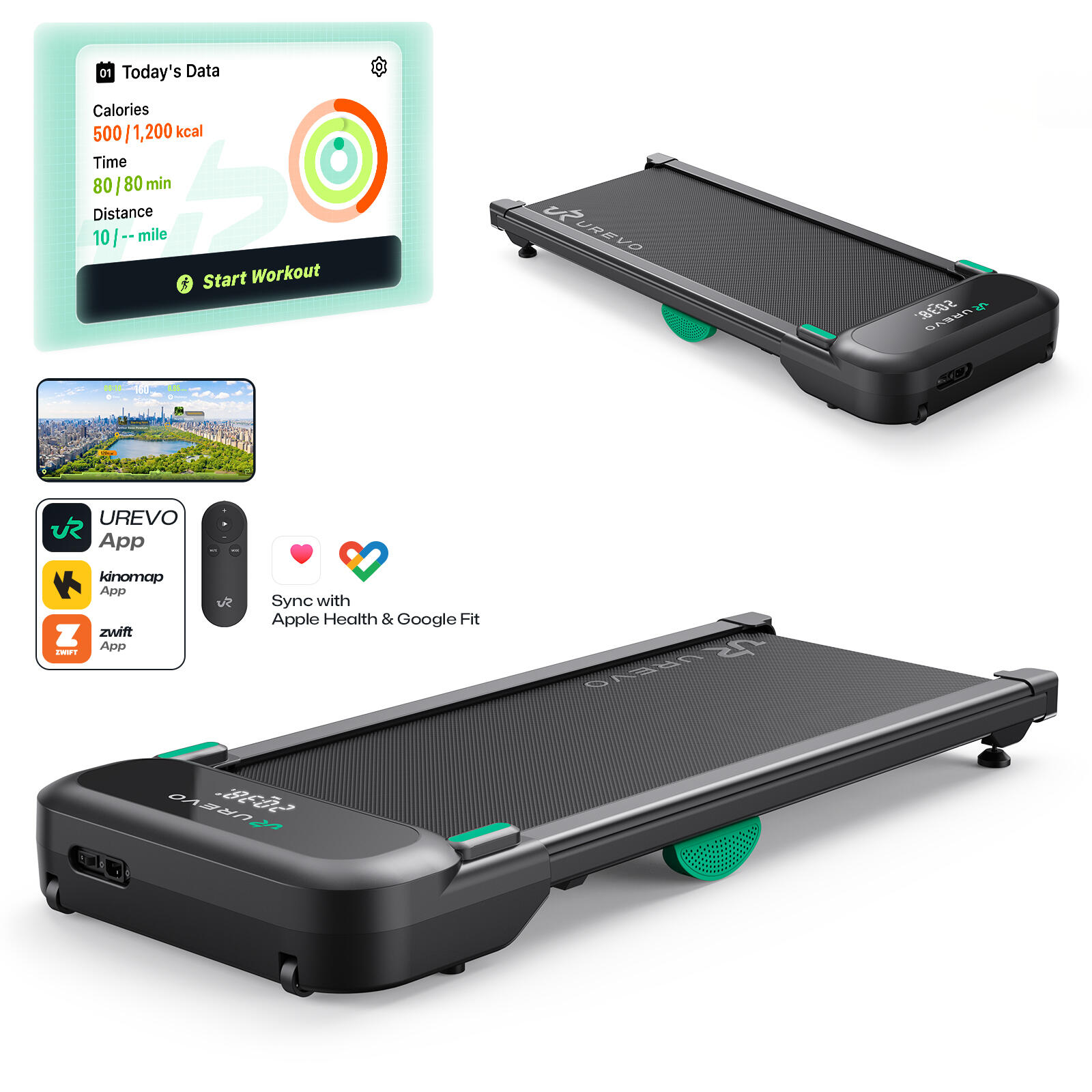 UREVO Walking pad compatto SpaceWalk 5 – silenzioso e connesso