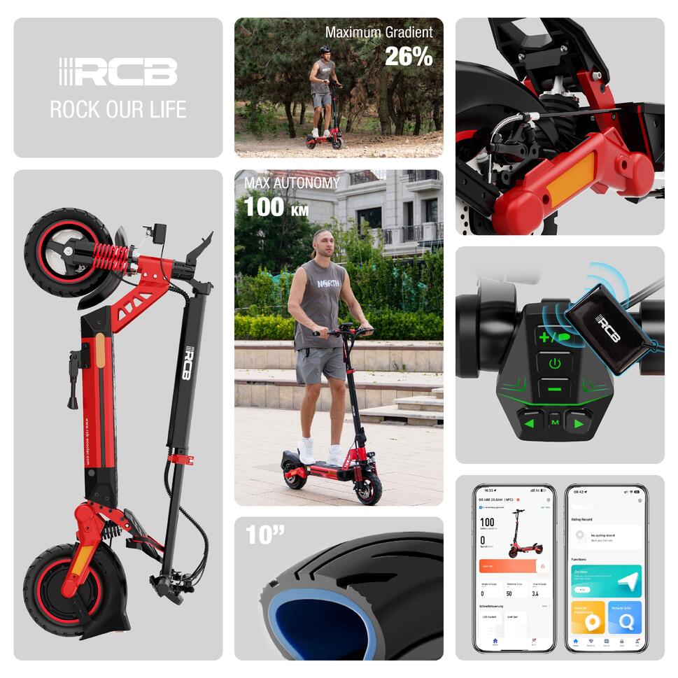 Hulajnoga elektryczna dla dorosłych RCB-D5 ULTRA 20.8Ah NFC+kierun. 100km