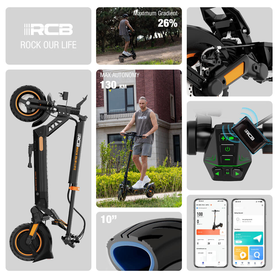 Hulajn. elekt. dla dorosłych RCB-D5 PRO 27Ah NFC+kierunk. 130km