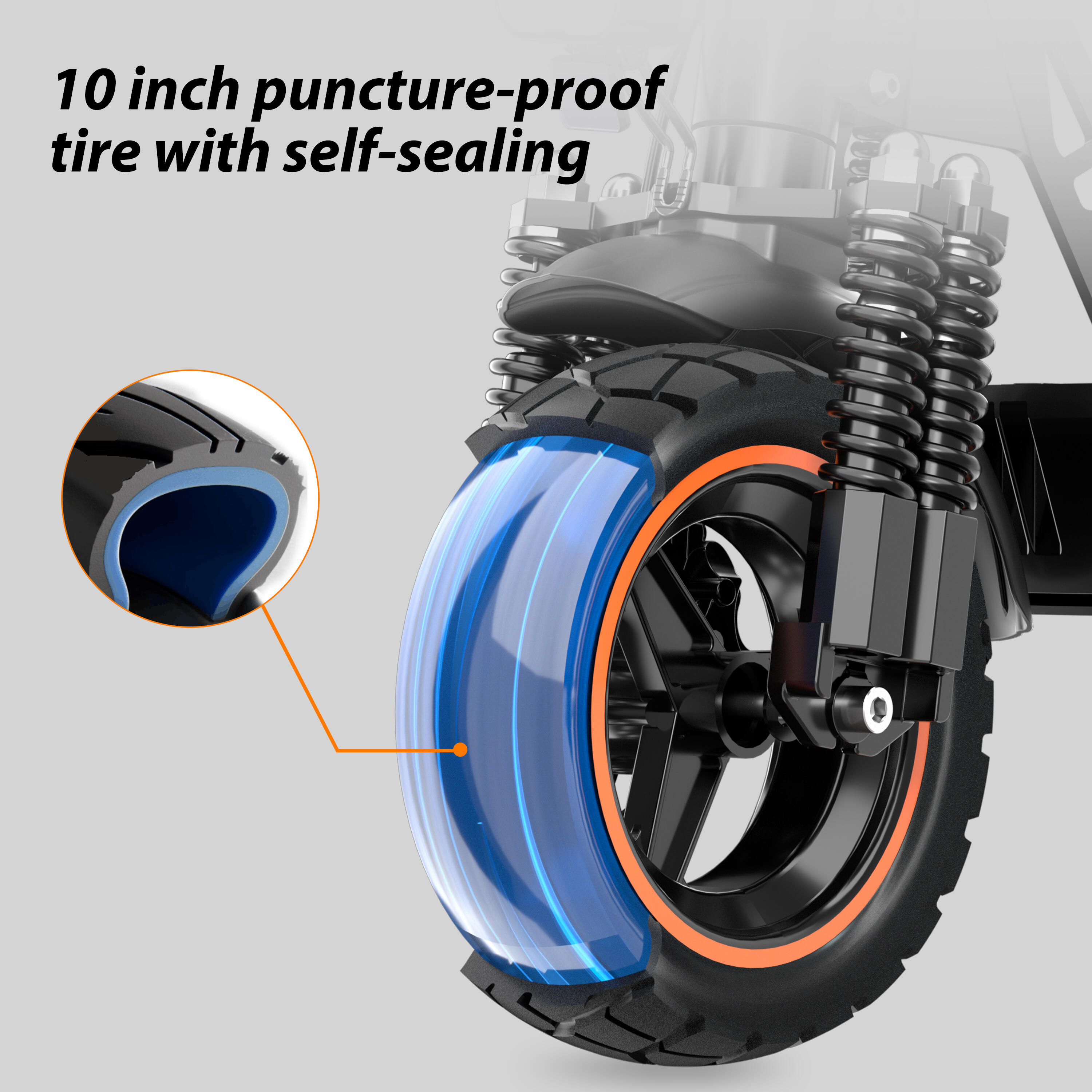 Elektroroller mit ABE, 500W, 27Ah, 120–140km, 10" Offroad – RCB D5 PRO 4/6