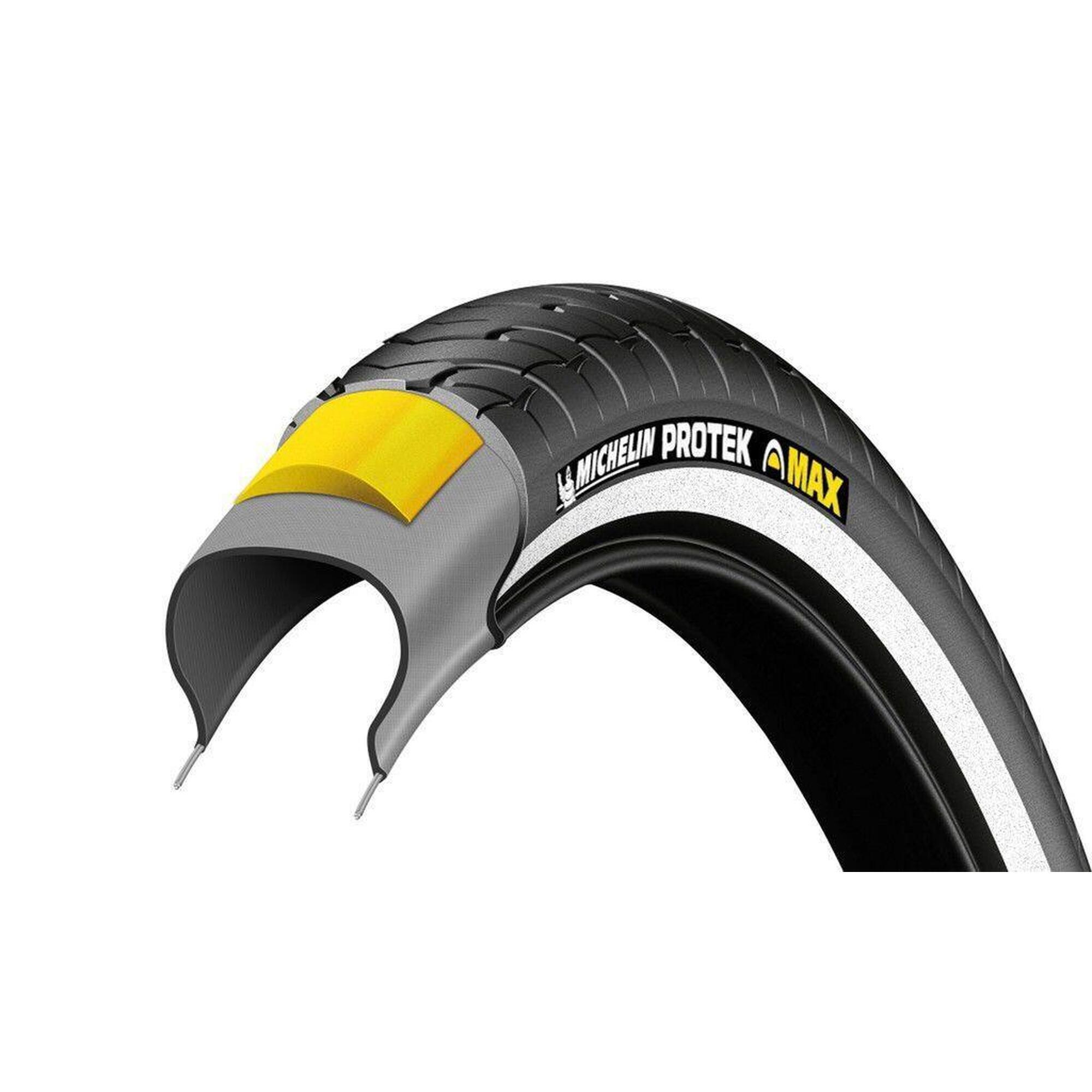 Michelin - Pneus De Vélo Urbain Protek Reflex, 28" 700x35c 37-622 - Lot De 2 - Pneu - Noir - 37-622 - Decathlon