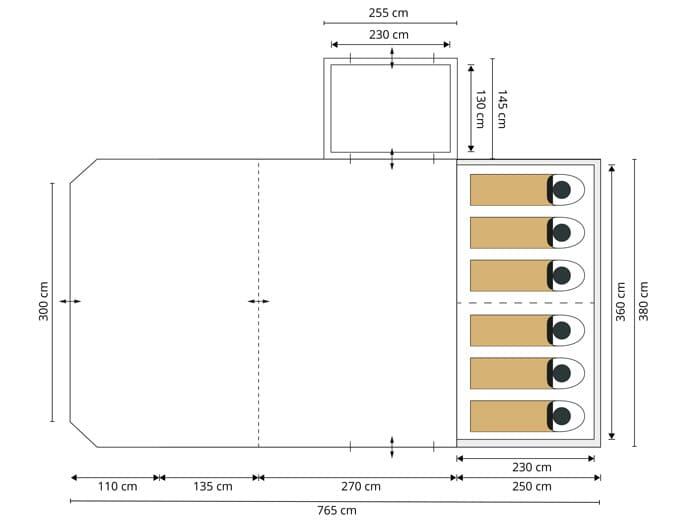 Recondicionado - Tenda de campismo - Timola 6 Air Sleeper Protect XL Plus 15/15