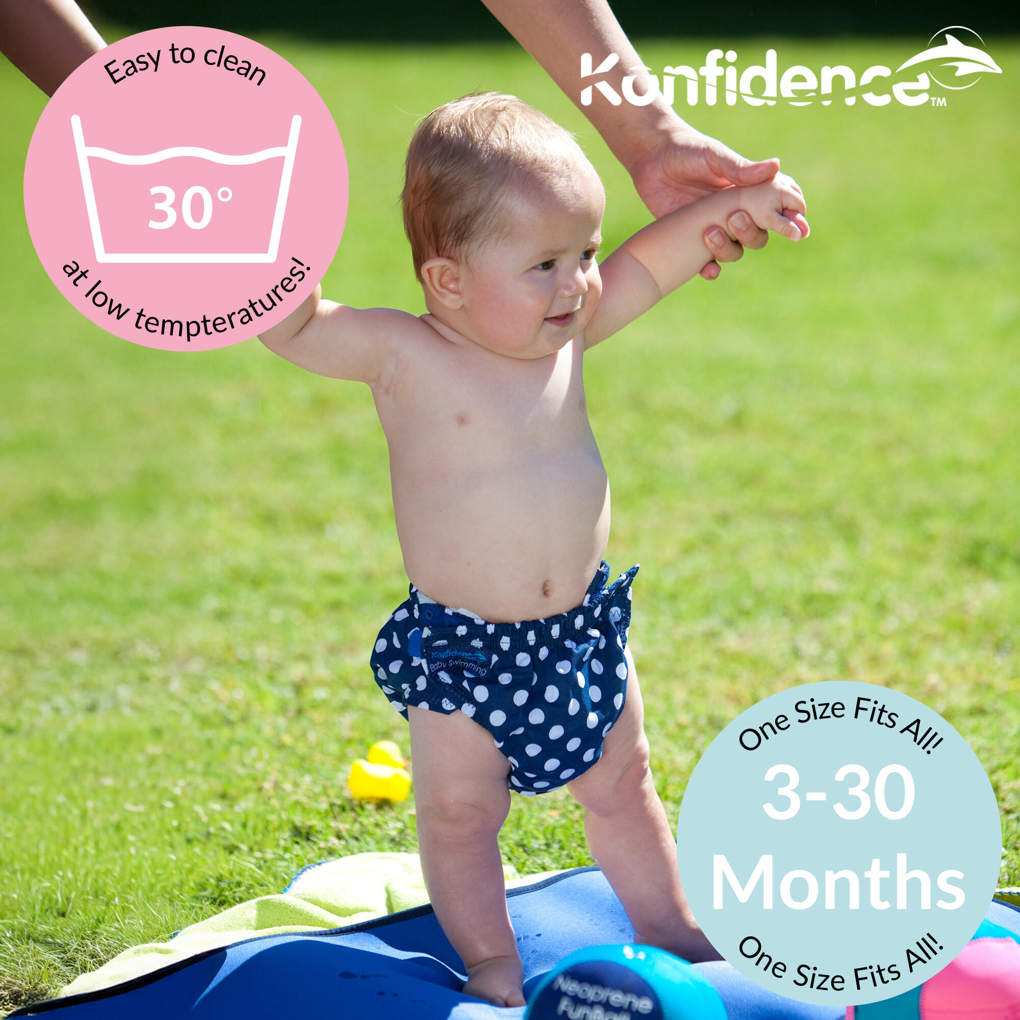 Splashy™ Aquanappy™ One Size Fits All Re-Useable e-Flex™ Swim Nappy (0 ...