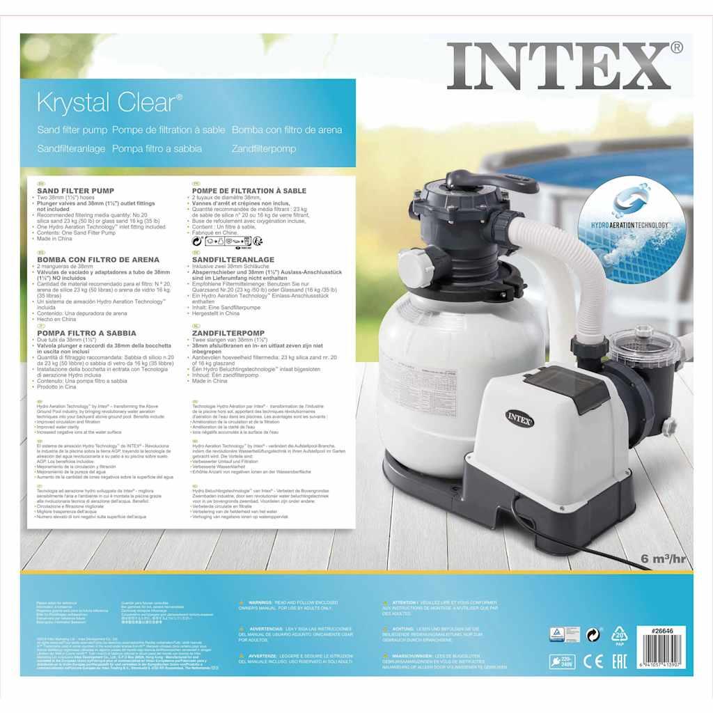 Intex Bomba de filtragem por areia Krystal Clear 26646GS 7,9 mÂ³/h 6/6