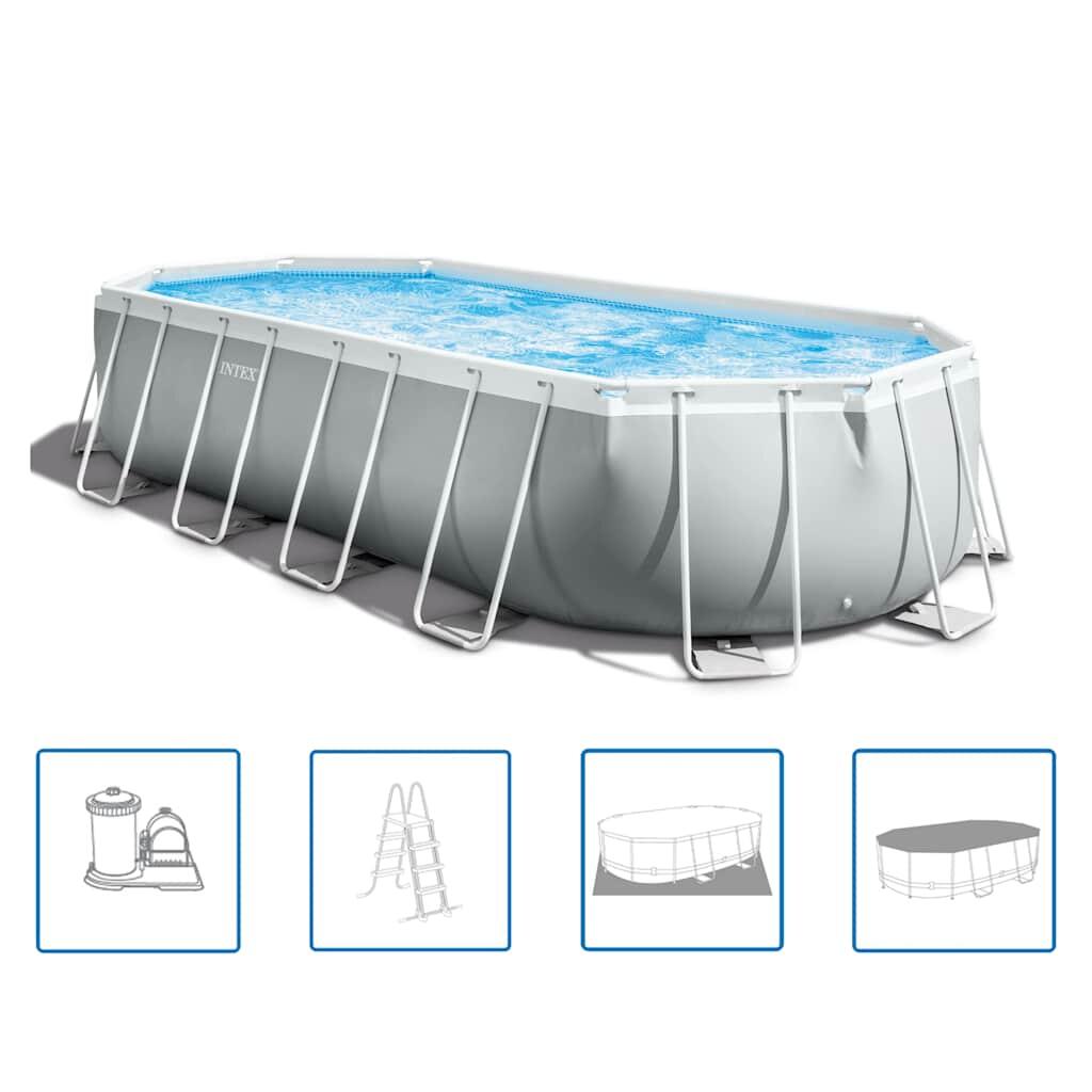 Intex Conjunto de piscina Prism Frame oval 610x305x122 cm 26798GN 2/7