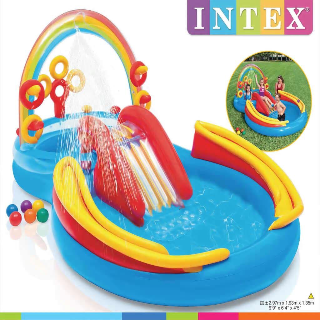 INTEX Piscine gonflable Rainbow Ring Play Center 297x193x135cm 57453NP 2/7
