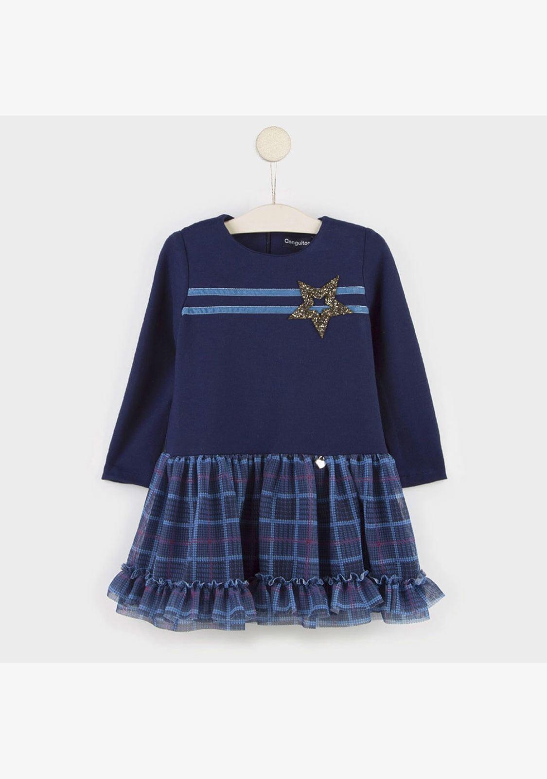 Vestido de tul azul marino de niña 2/2