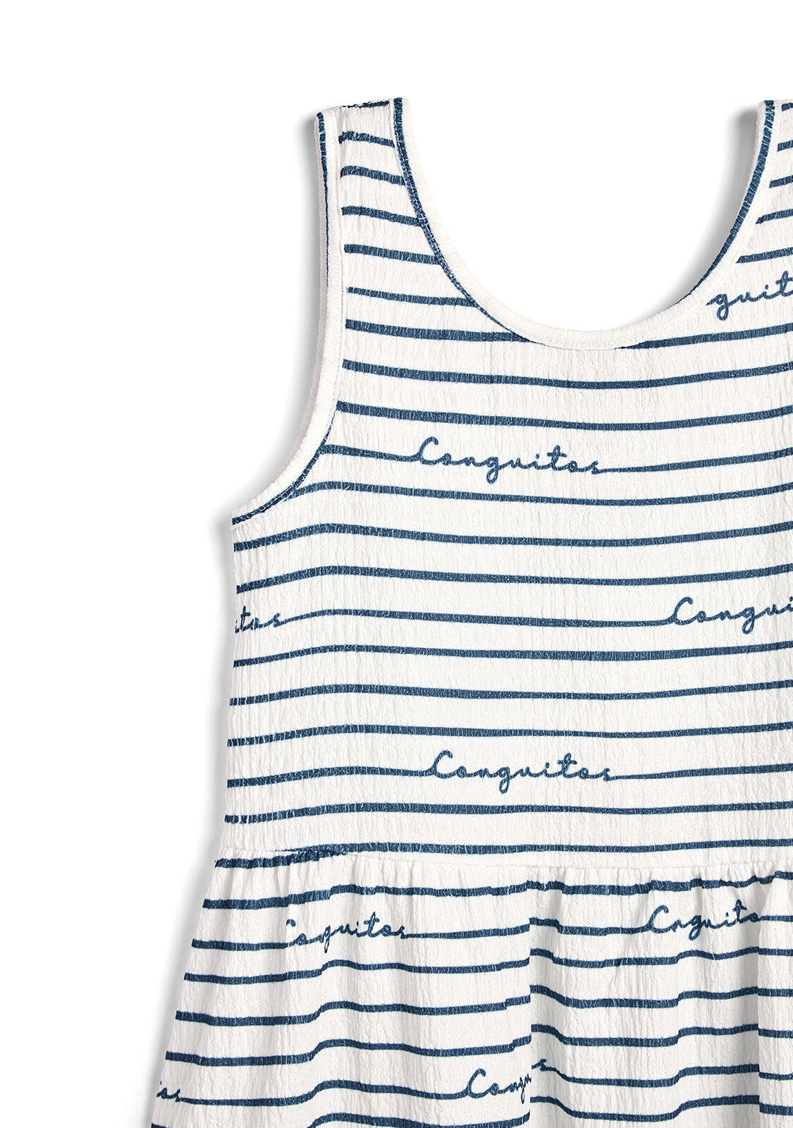 Vestido de Niña de Rayas en Azul Marino 3/4