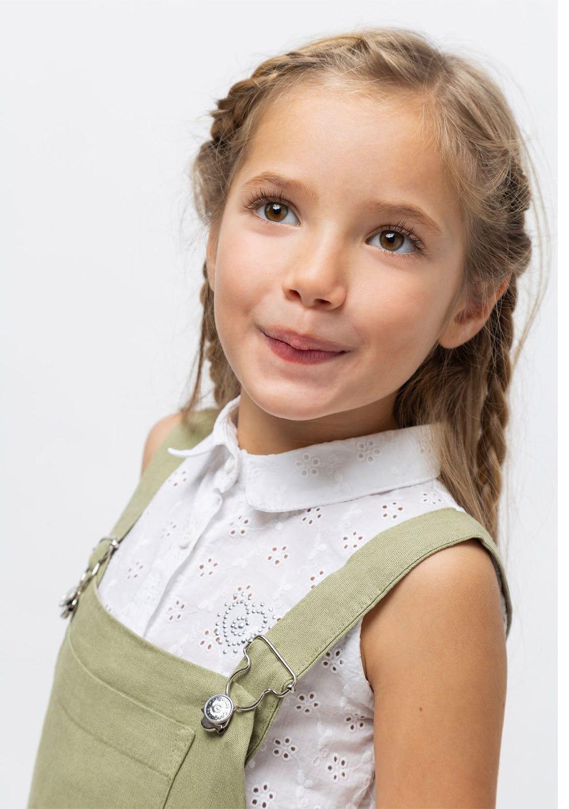 Vestido Peto de Niña Kaki 3/3