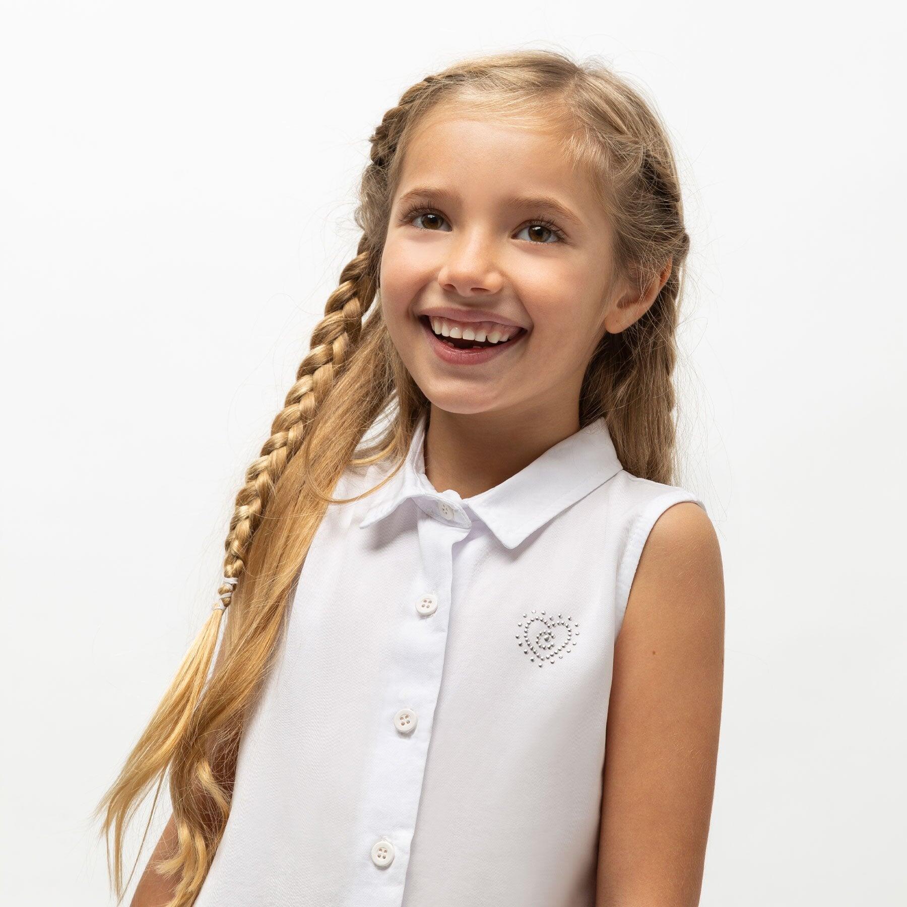 Vestido Camisero de Niña Blanco 3/3