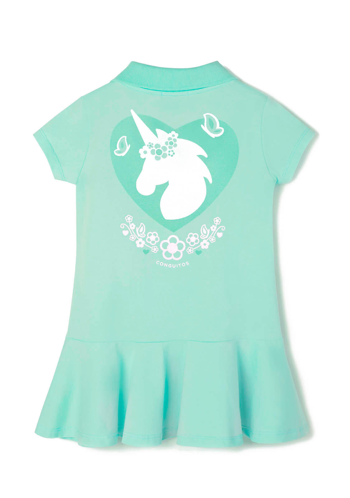 Vestido Polo De Niña En Menta 2/5
