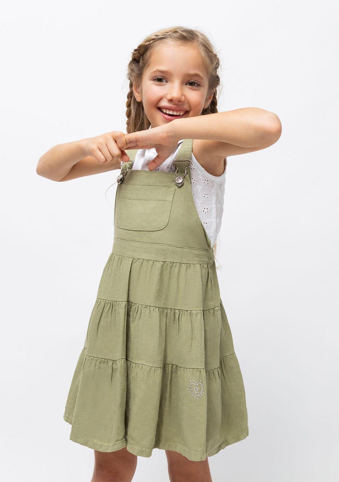 Vestido Peto de Niña Kaki 2/3