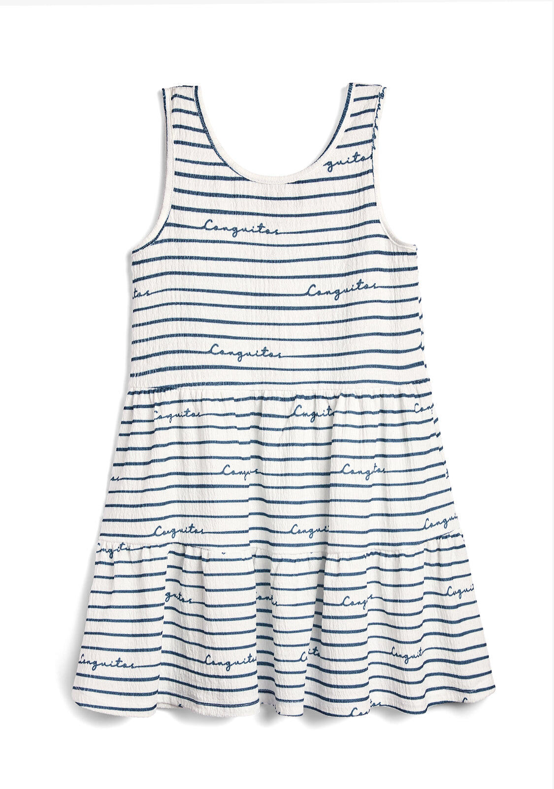 Vestido de Niña de Rayas en Azul Marino 2/4