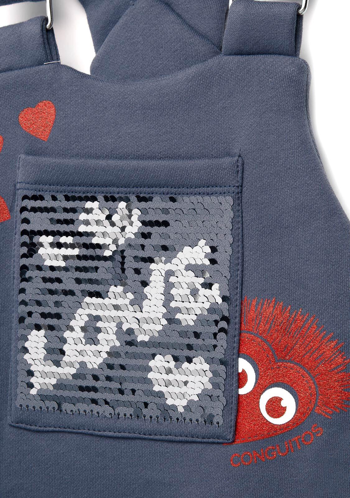 Vestido de Niña con Lentejuelas en Gris 2/5