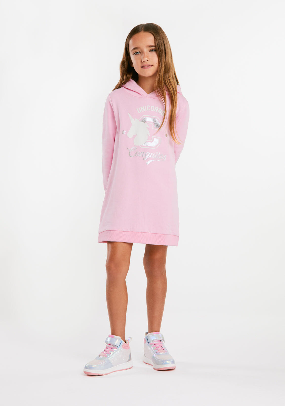 Vestido Unicornio Purpurina Rosa 4/5