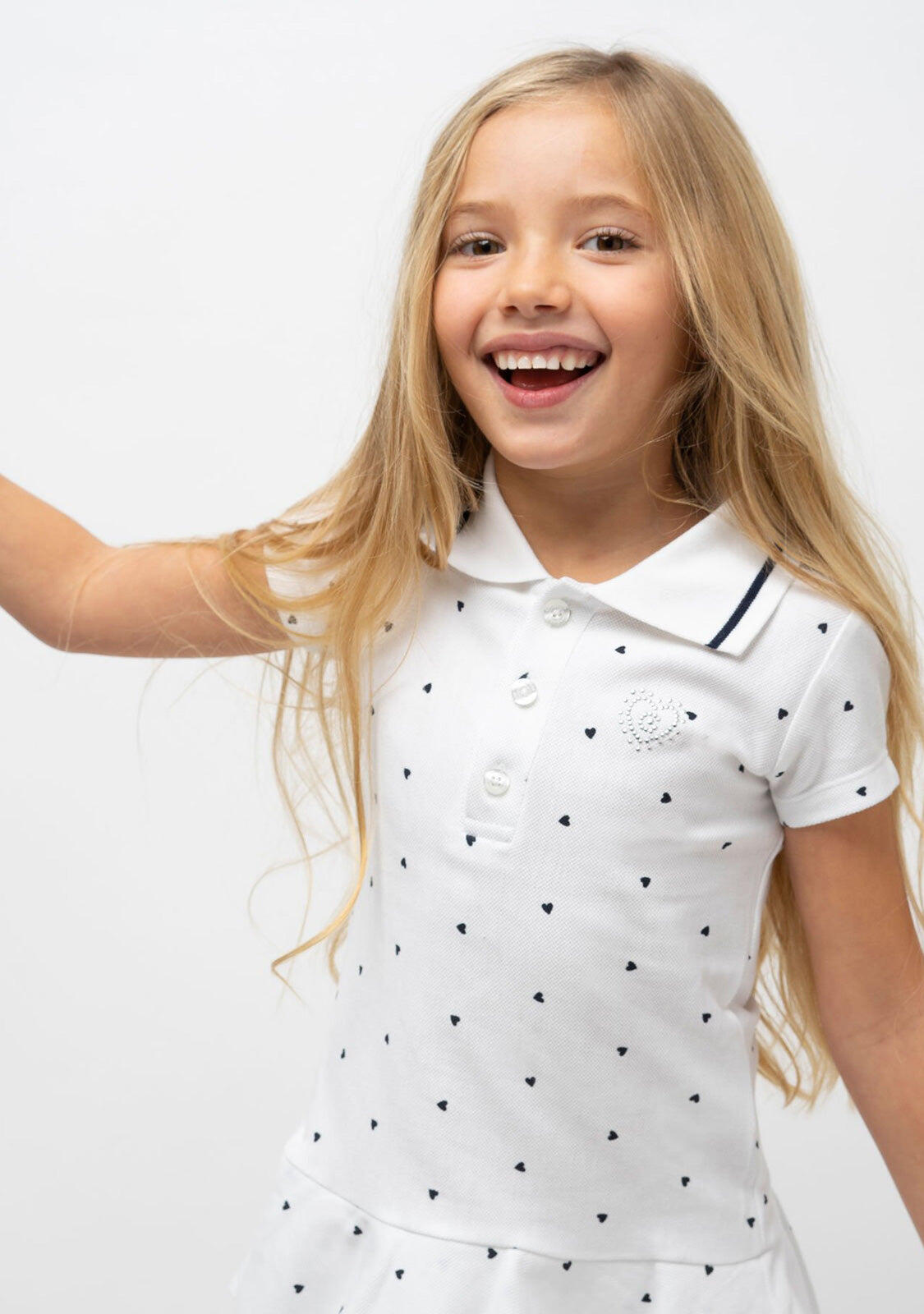 Vestido de Niña Polo Volantes Blanco 3/3