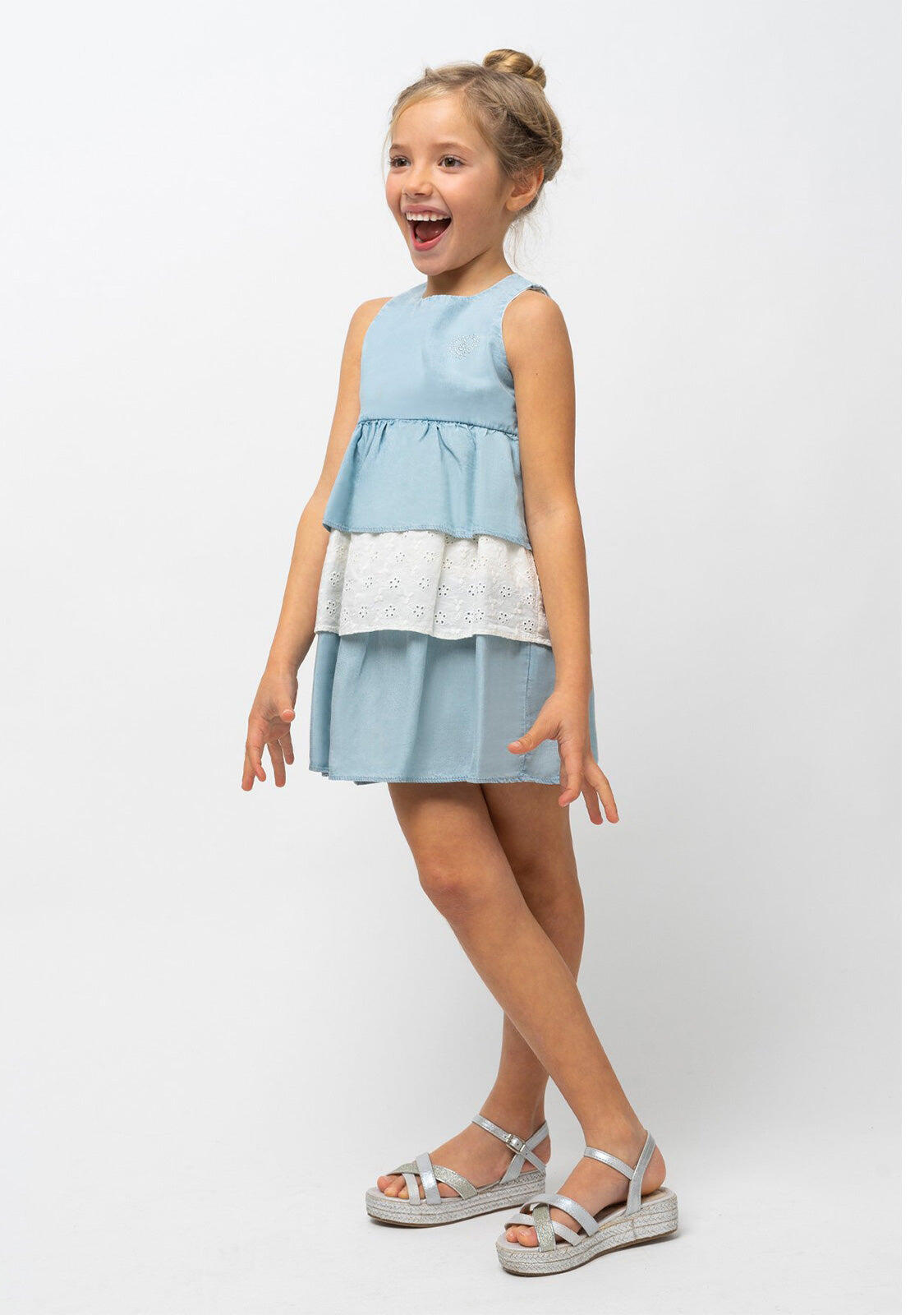 Vestido de Niña Volantes Denim 2/3