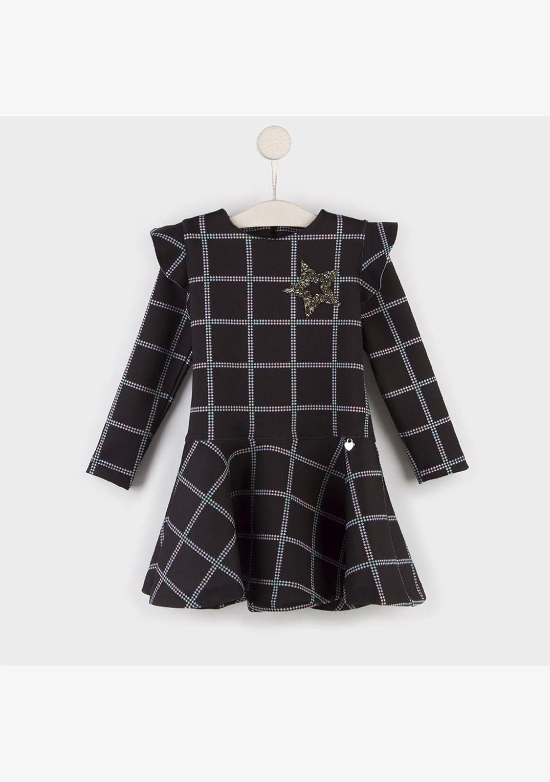 Vestido Cuadrados Negro Niña 3/3