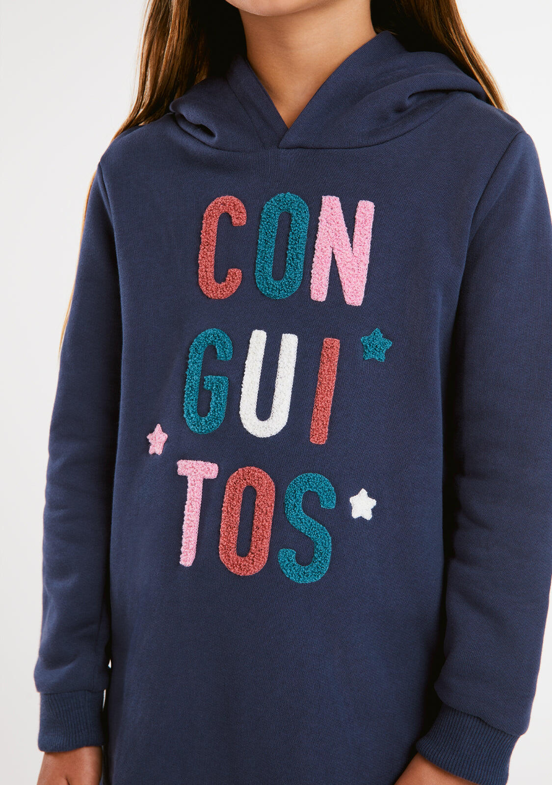 Vestido Azul Marino con Capucha Conguitos 4/5