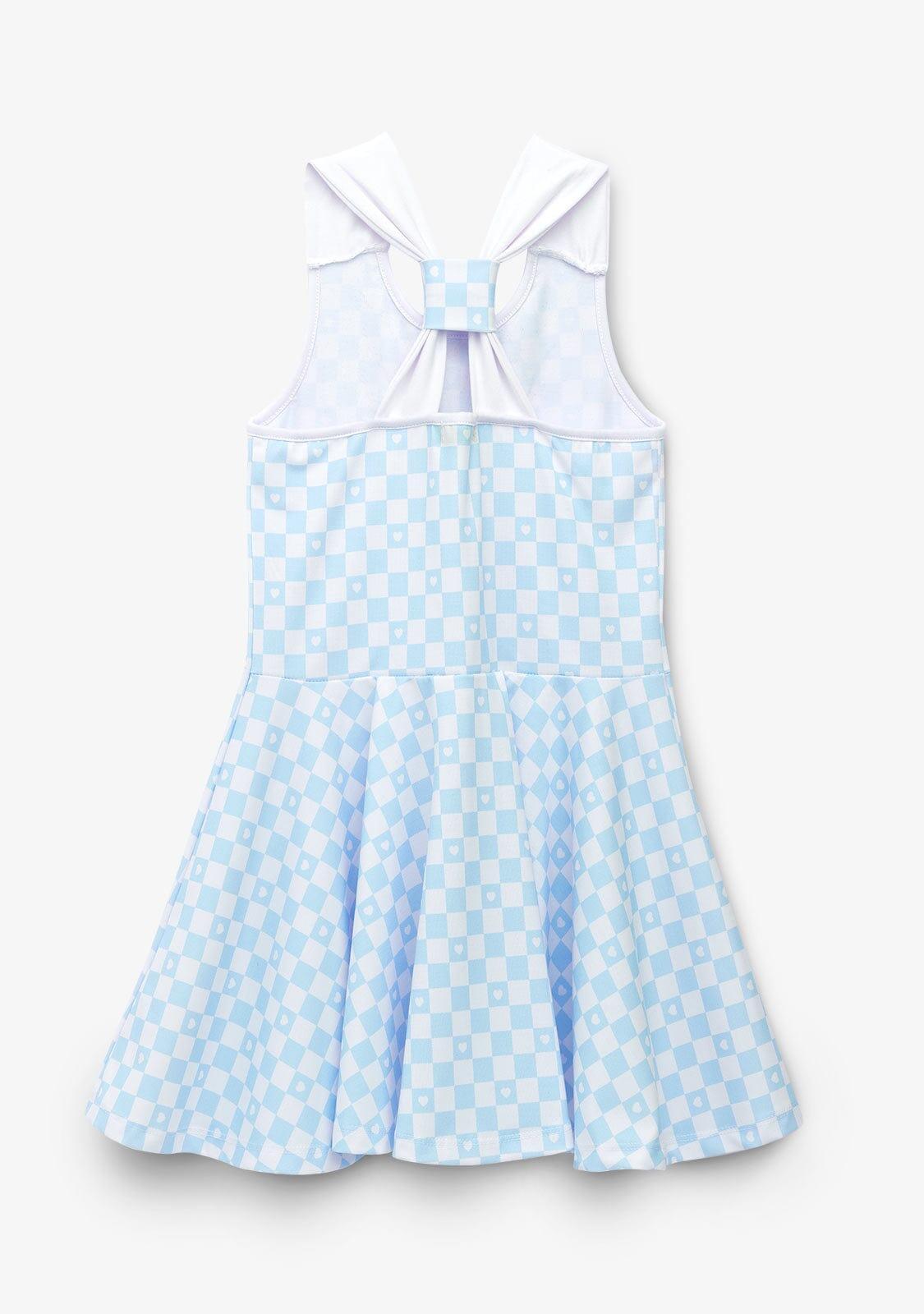 Vestido De Niña Cuadros En Azul Claro 5/5