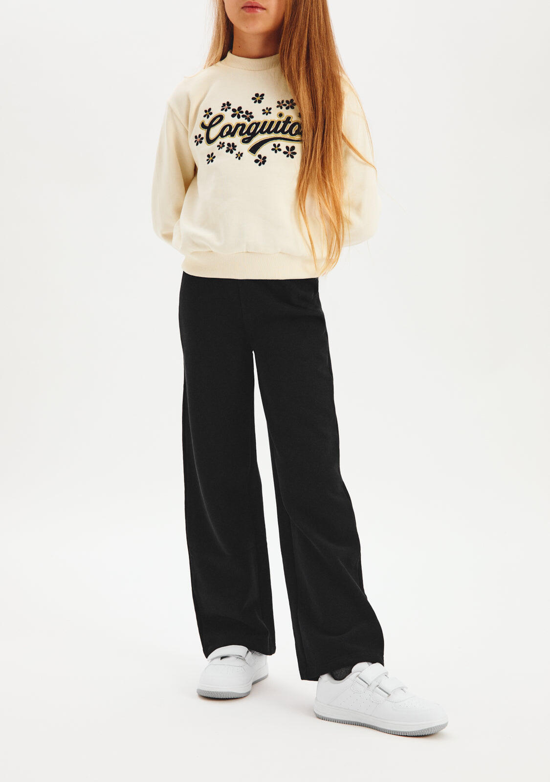 Pantalón Jogger de Felpa Negro Conguitos 4/4