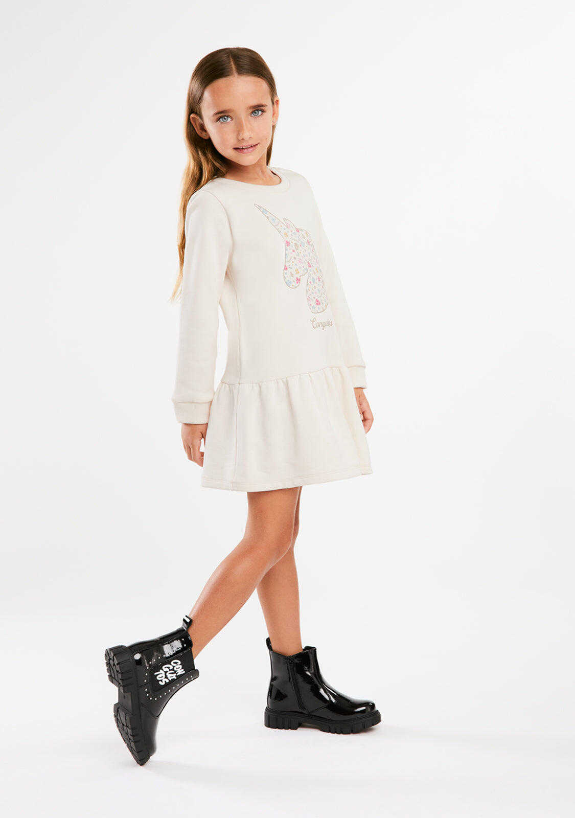 Vestido Estampado Flores Unicornio 3/5