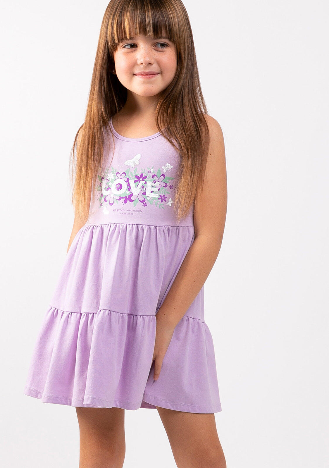 Vestido Niña Volantes En Malva 2/4