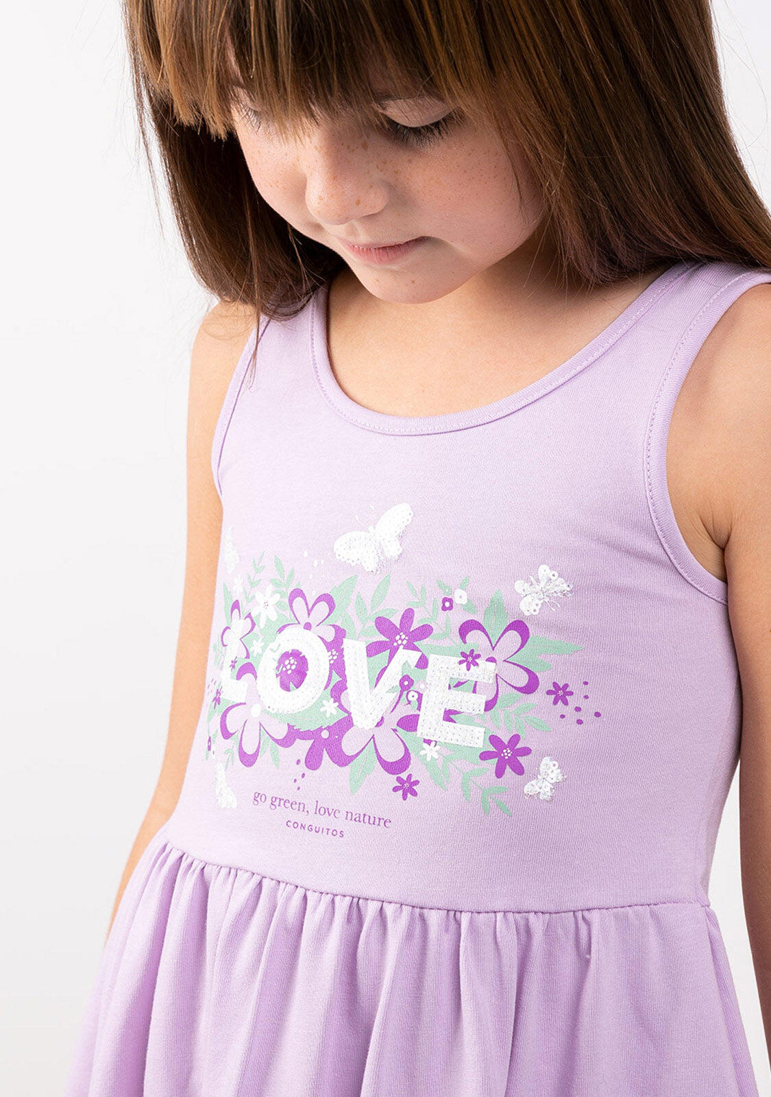 Vestido Niña Volantes En Malva 4/4