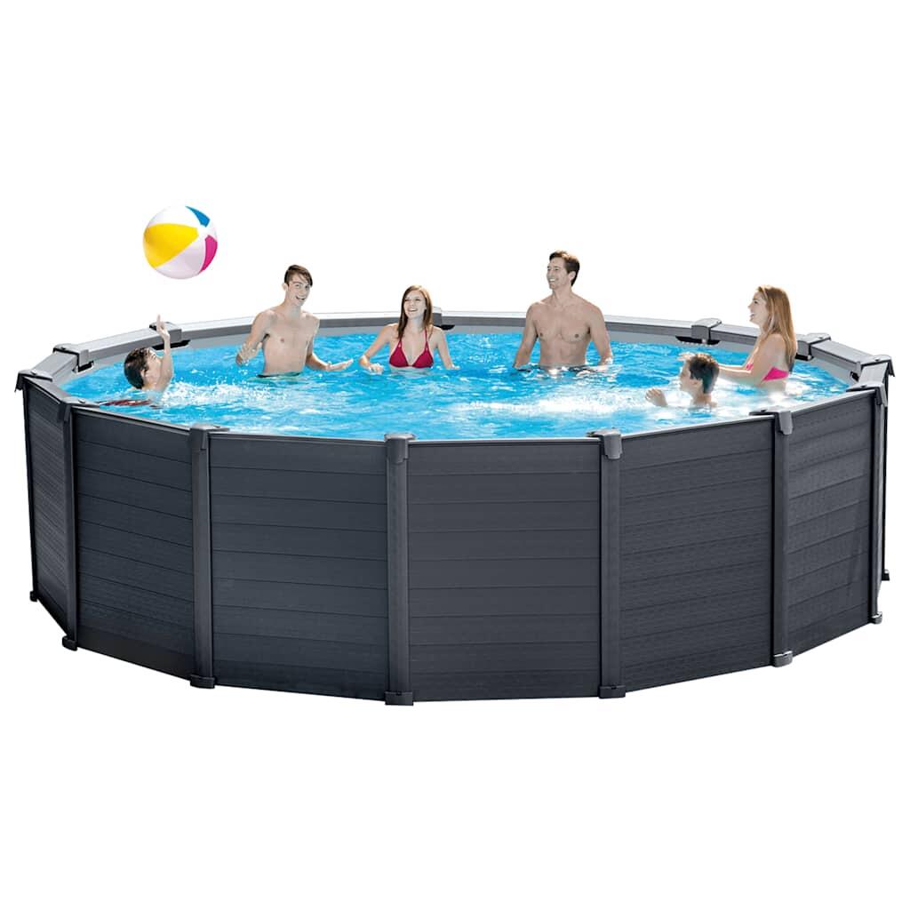 Intex Conjunto de piscina de superfície Graphite Gray Panel 478x124 cm 3/7