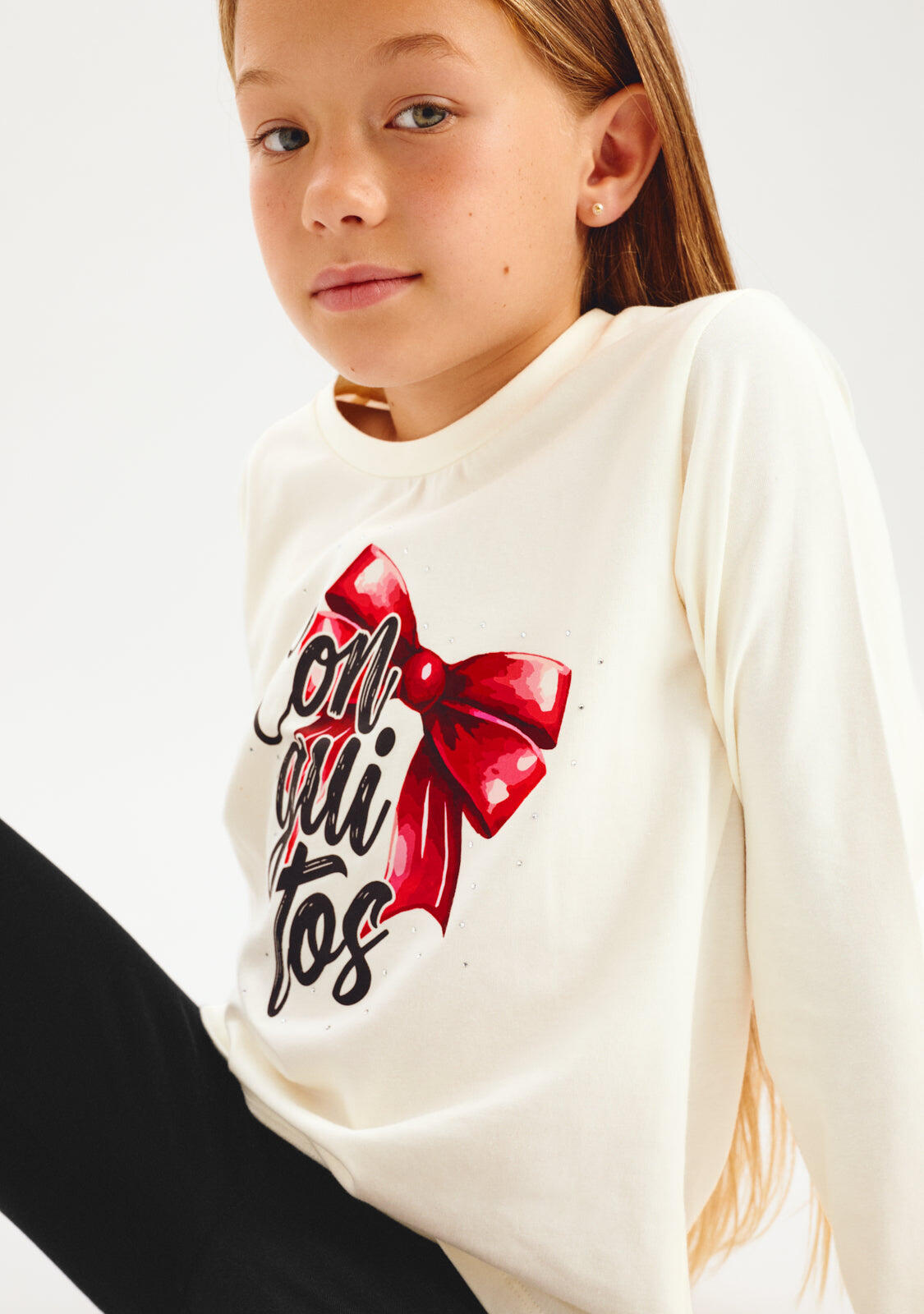 Camiseta Niña Manga Larga Con Estampado 4/4