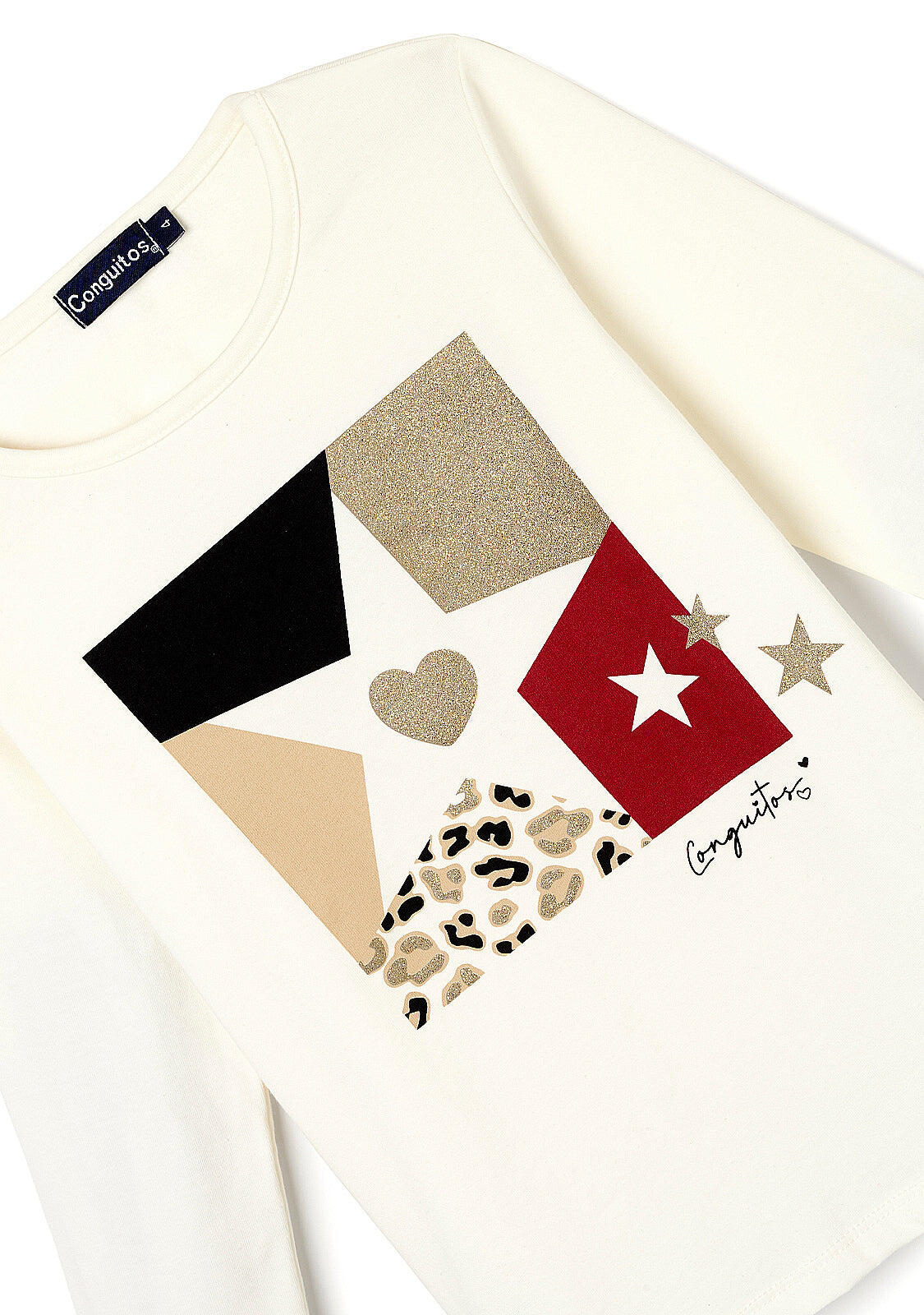 Camiseta Niña Manga Larga Estampado Estrella 2/5
