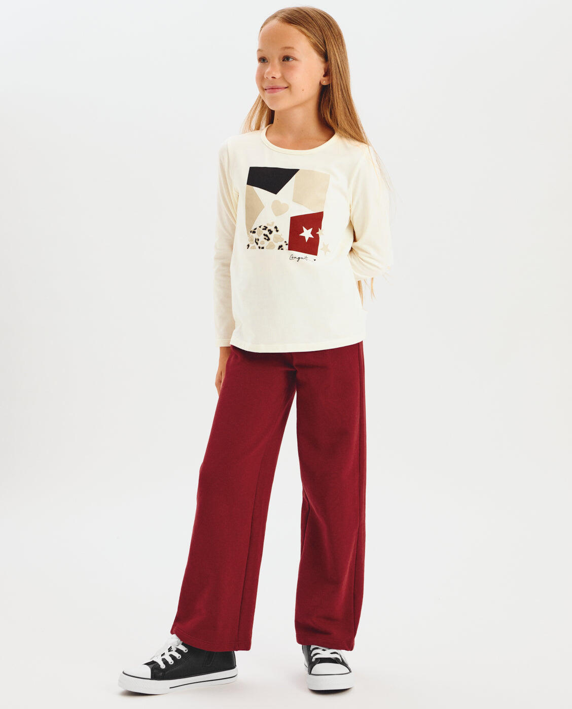 Camiseta Niña Manga Larga Estampado Estrella 4/5