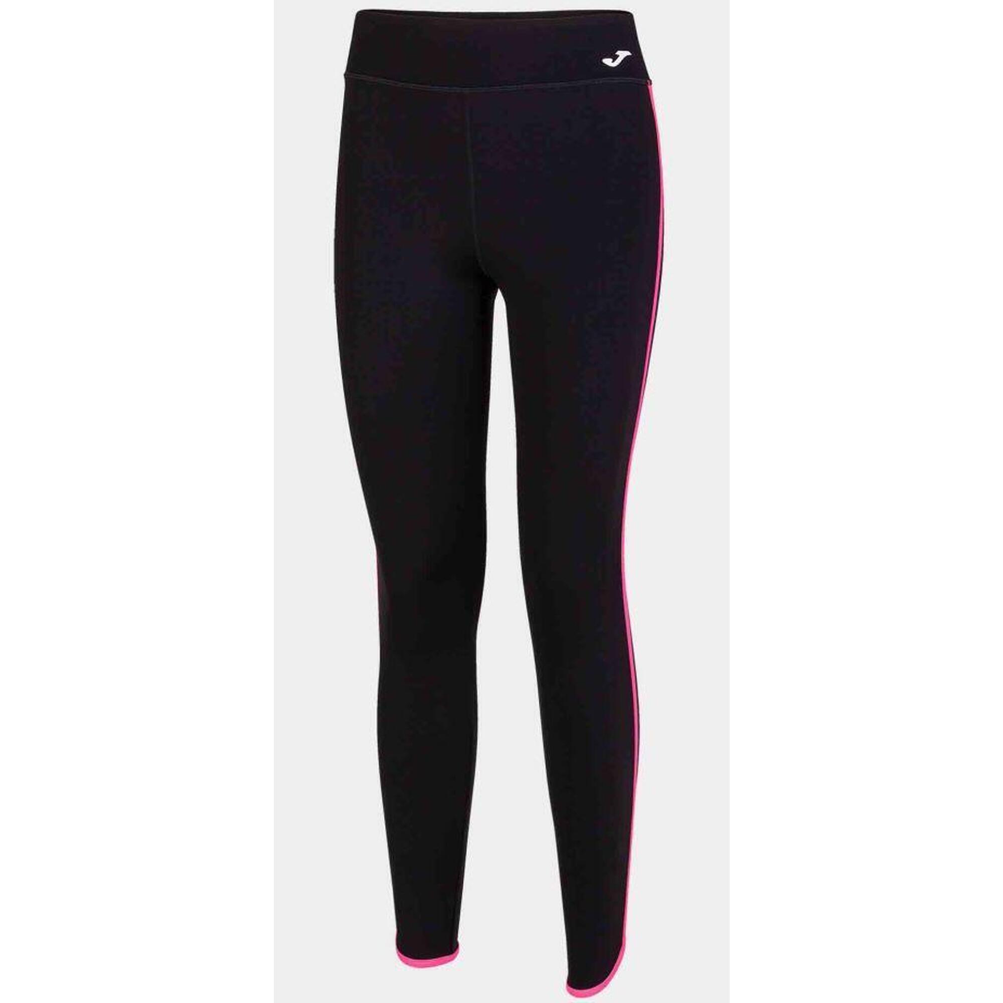 Długie legginsy damskie Joma Combi Torneo, czarne/geranium pink, roz. L