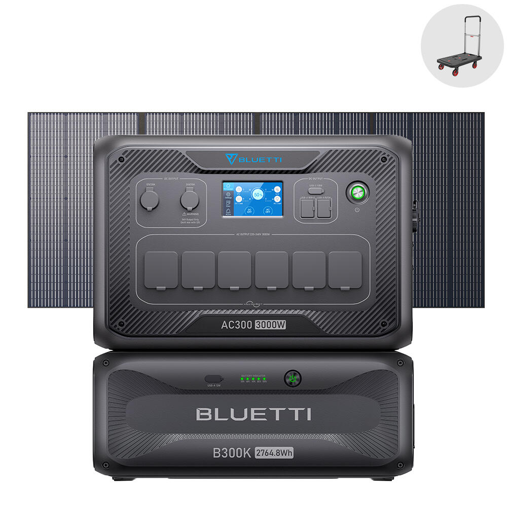BLUETTI BLUETTI AC300+B300K,bateria de emergência 3000W+painel solar350W,para emergência