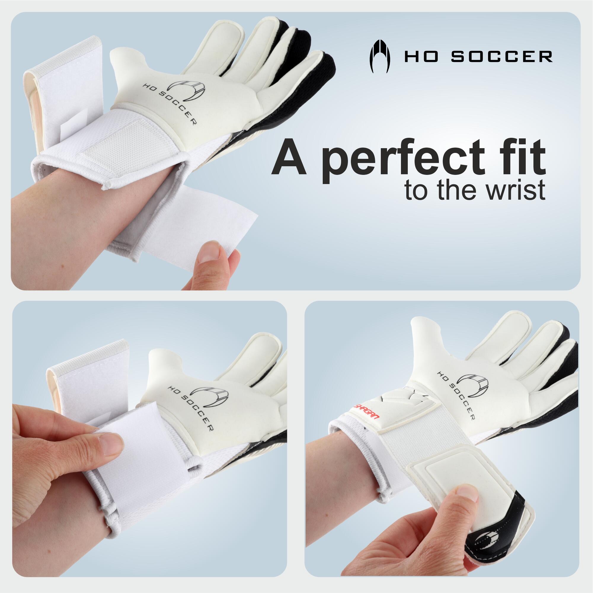 Guanti da portiere Ho Soccer per Bambino Shagan Flat Protek Kid Bianco 5/7