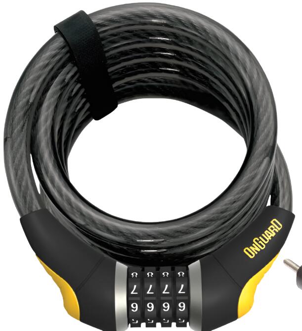 OnGuard Doberman 185cm x 12mm Coil Combo Cable Lock