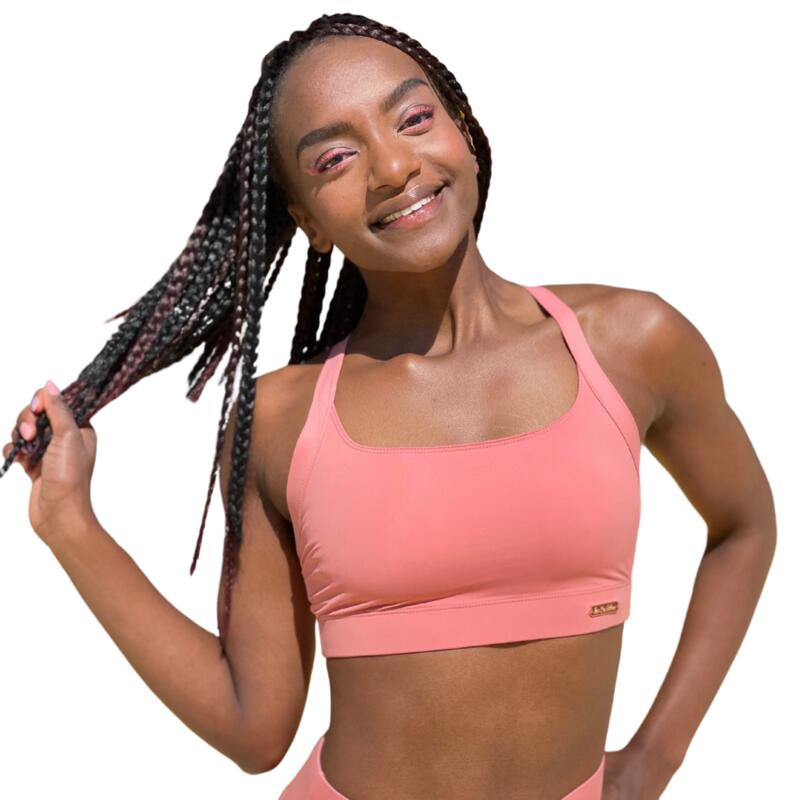 Brassière femme Les Poulettes Fitness rose corail