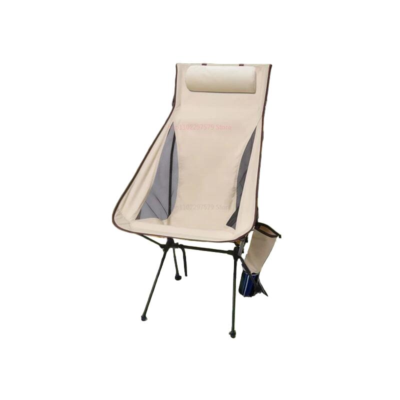 NNEOBA Camping Chair with Headrest Beige