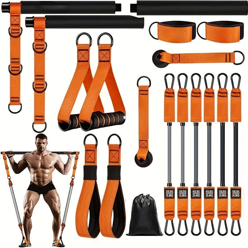 Mens Pilates Bar with Resistance Bands