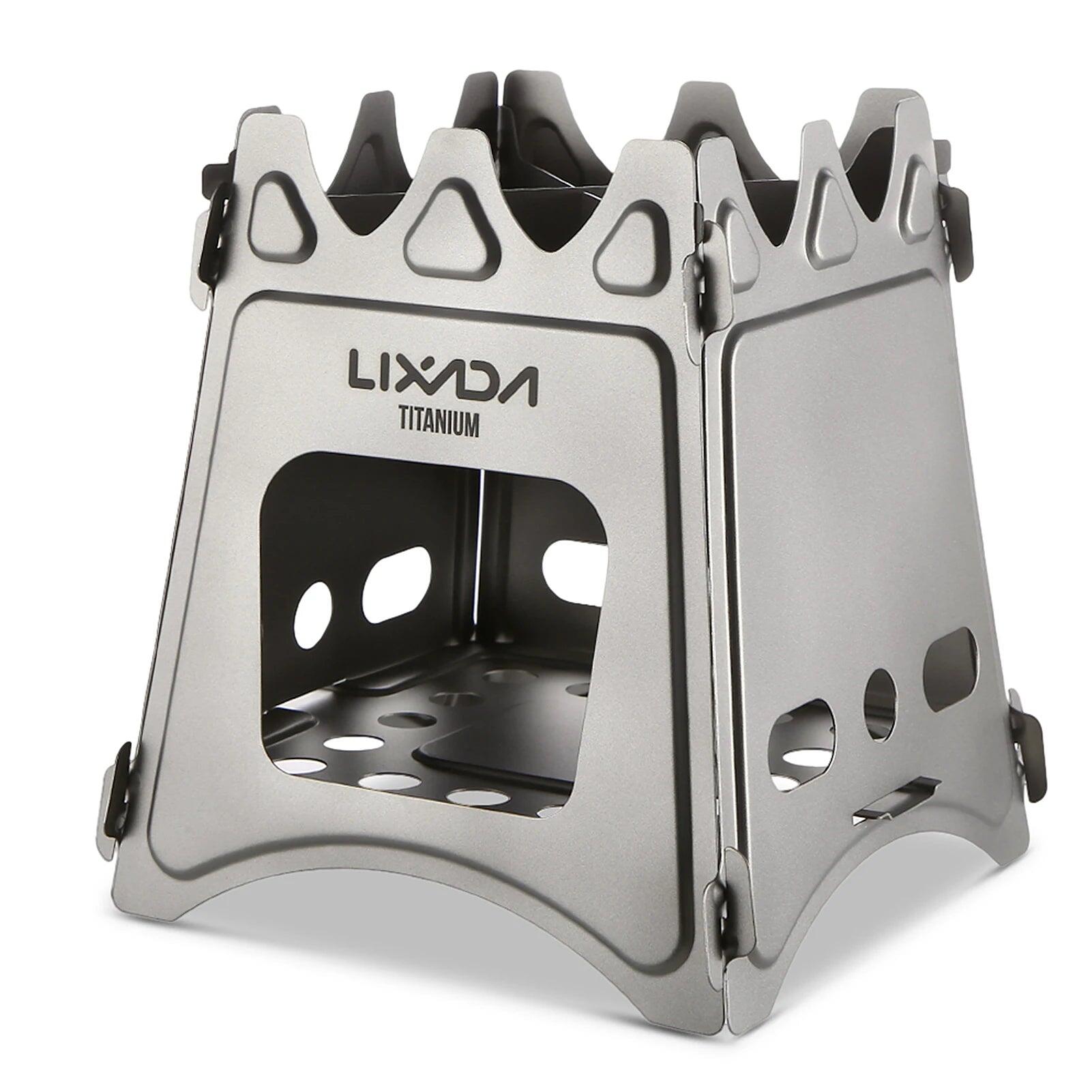 NNEOBA Compact Folding Titanium Wood Stove Silver