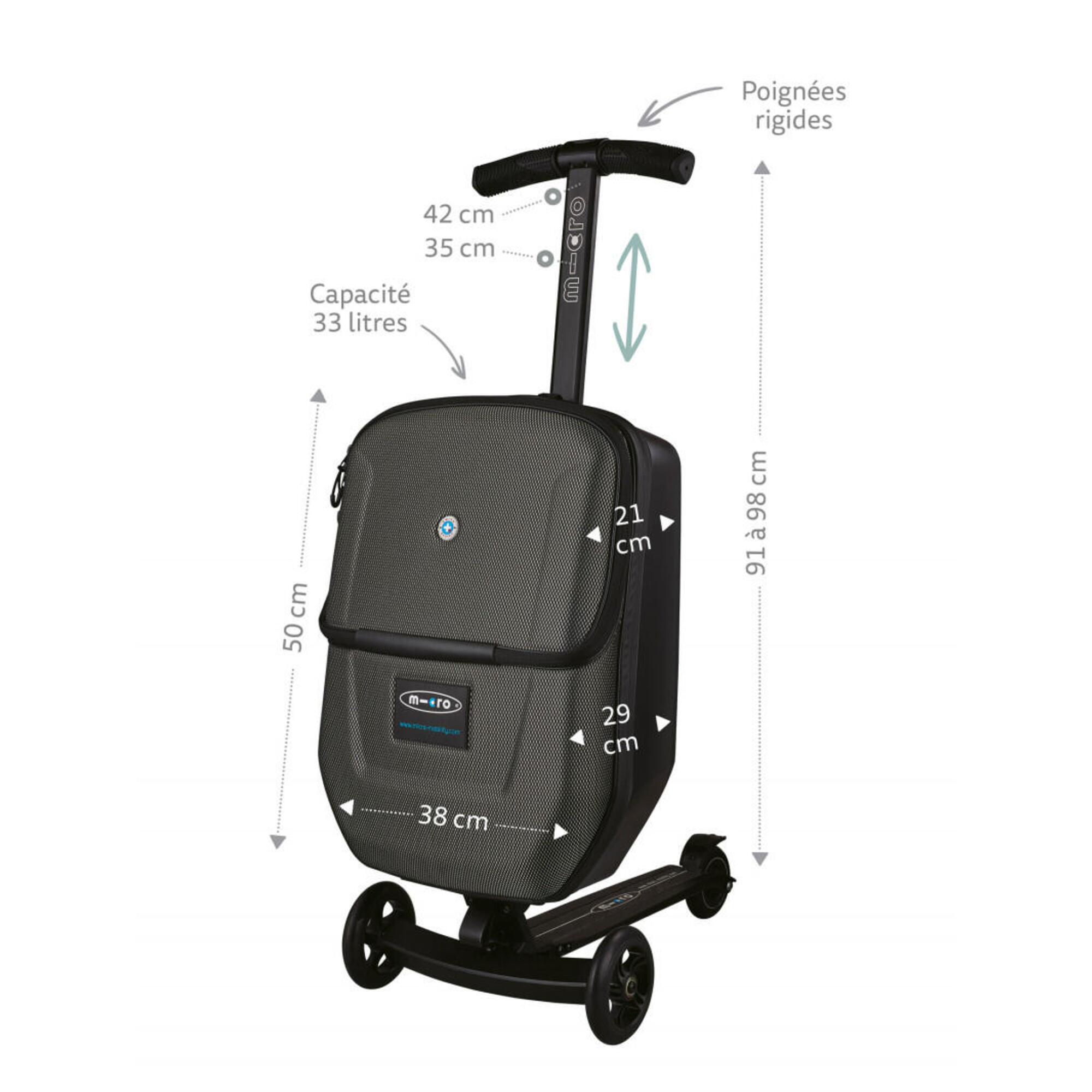 Valise trottinette 2 en 1 – Micro Luggage 3.0