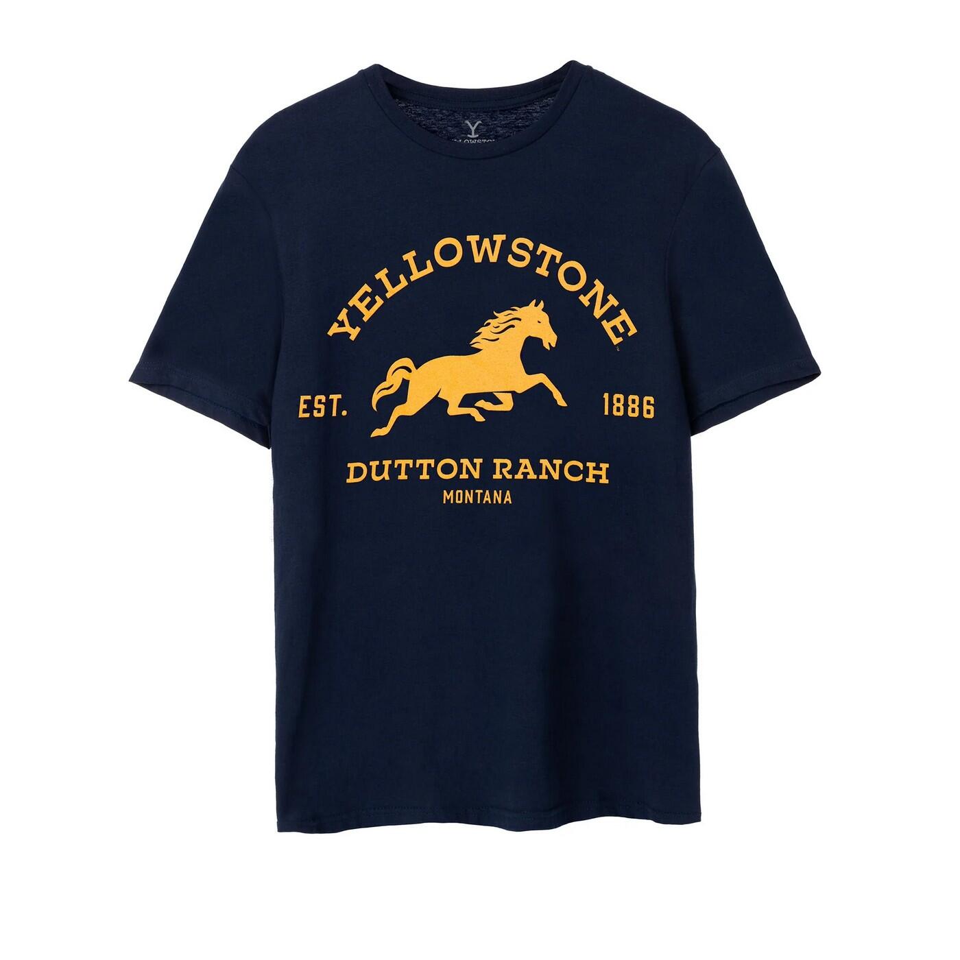 Yellowstone Mens Dutton Ranch Logo Short-Sleeved T-Shirt
