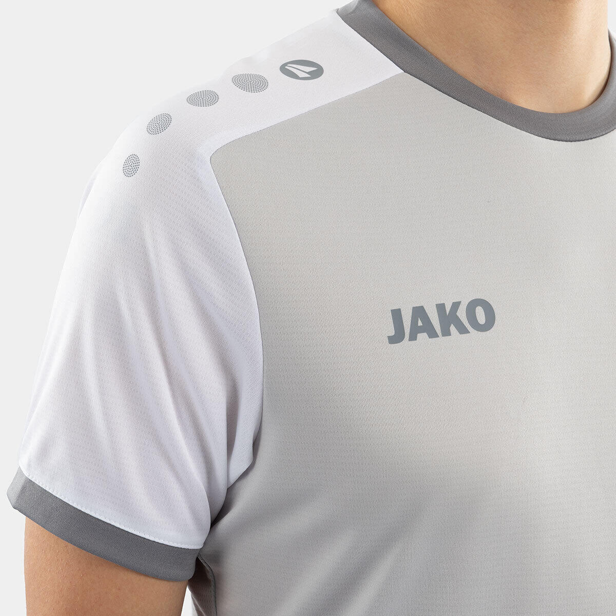 Jako Dynamic Maillot Manches Courtes Hommes - Gris Clair / Blanc / Gris 5/5