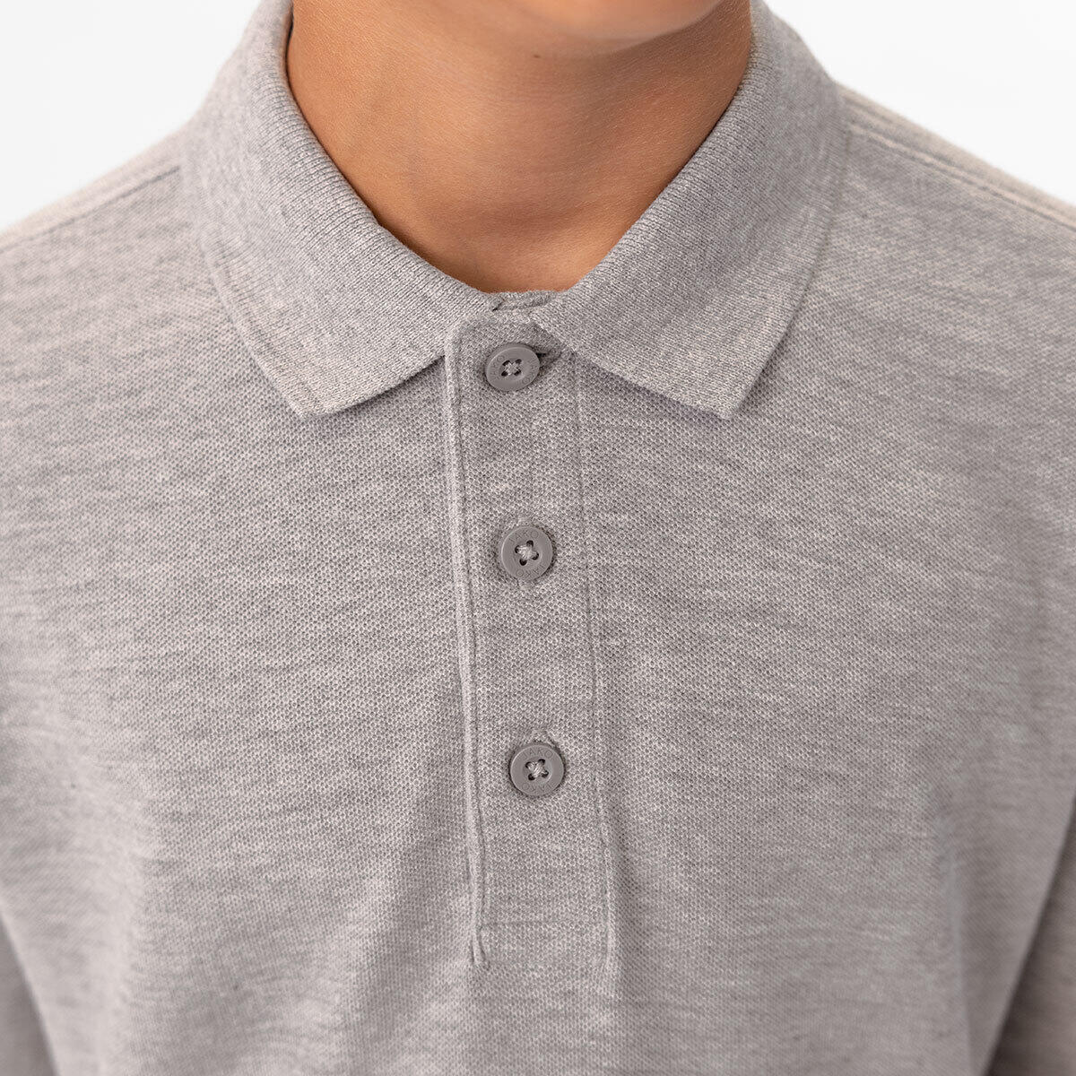 Jako Organic Polo Enfants - Gris Clair Mélange 2/2