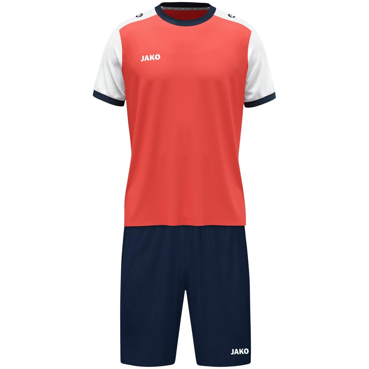 Jako Dynamic Herenshirt Korte Mouw - Koraal / Wit / Marine 4/5