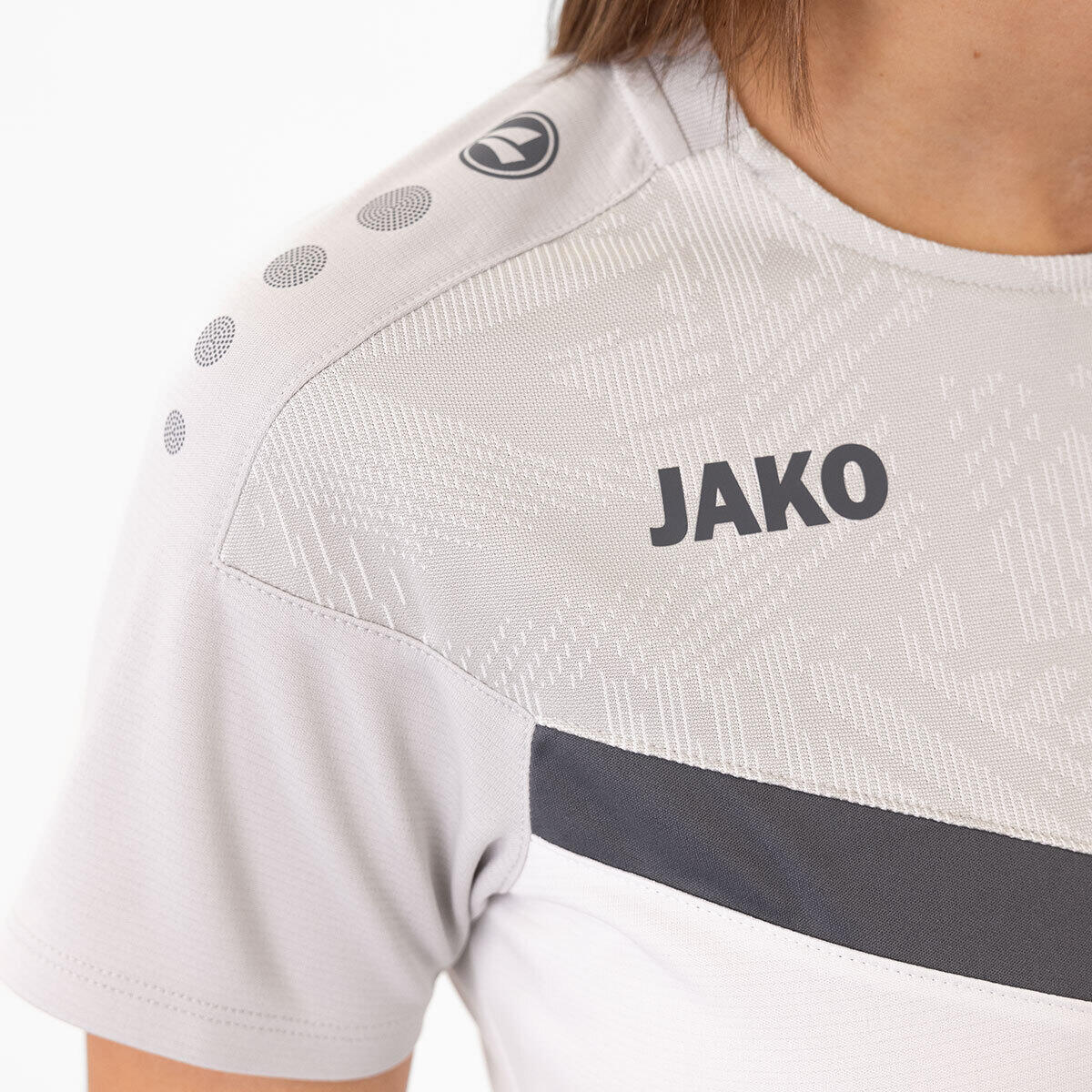 Jako Iconic T-shirt Dames - Wit / Zachtgrijs 4/5