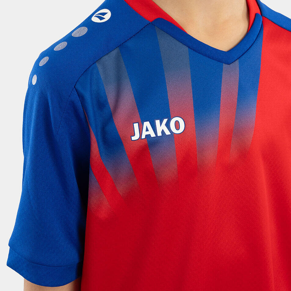Jako Vintage Shirt Korte Mouw Kinderen - Rood / Royal | 128 4/5