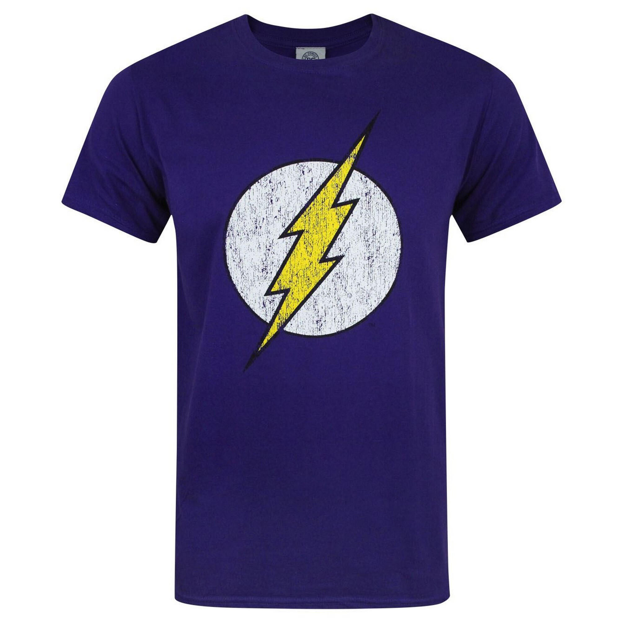 DC Comics Mens Flash Distressed Logo T-Shirt